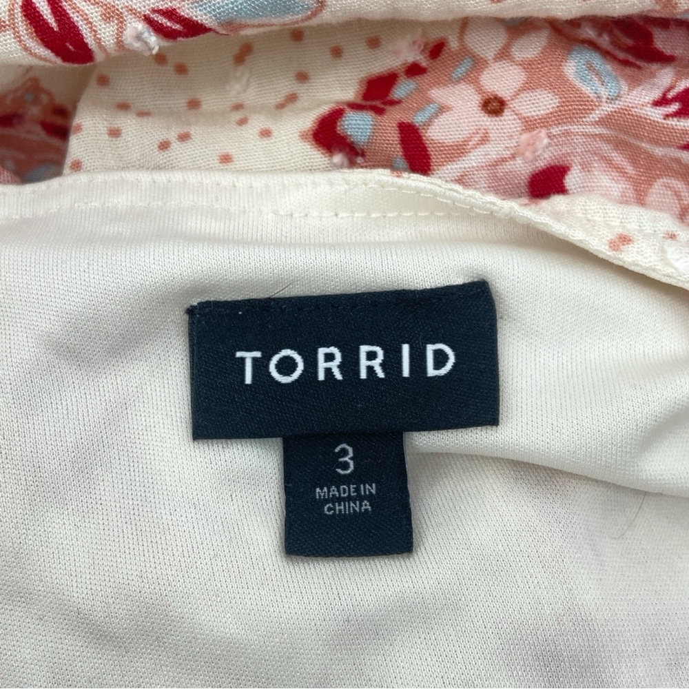 Torrid Midi Swiss Surplice Paisley Pink‎ Dress 3X - Picture 7 of 8